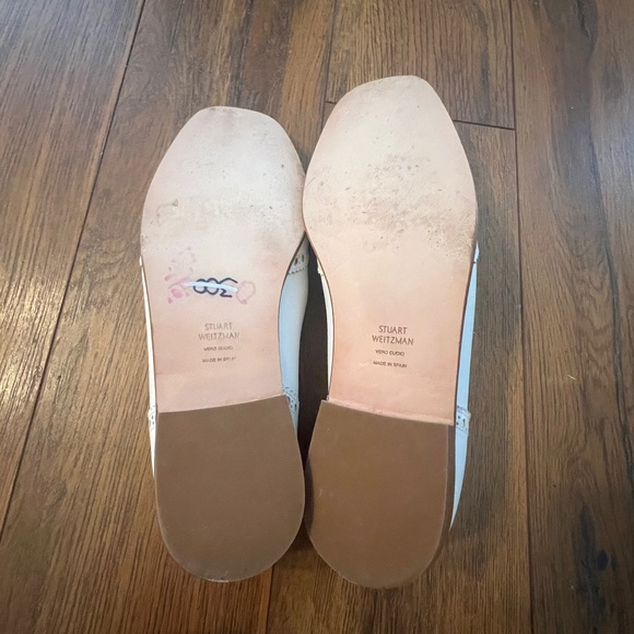 Stuart Weitzman White Leather Brogue Tassel Loafer Shoes Size 10 NEW - Picture 6 of 9